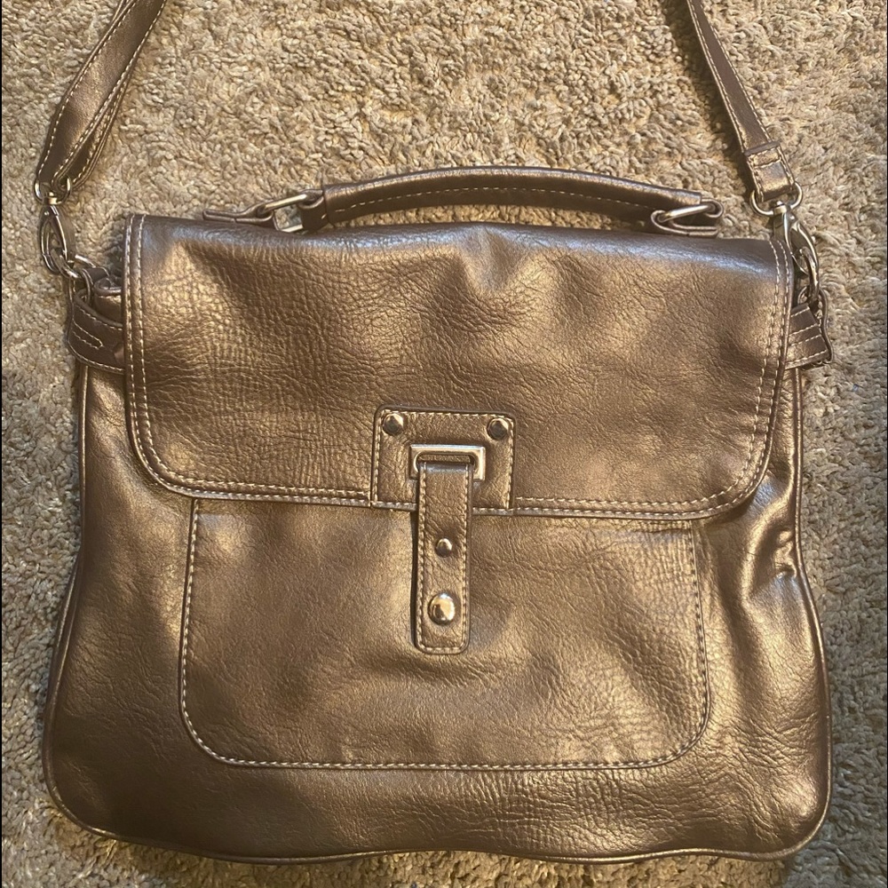 Emilie M. Bronze Faux Leather Purse